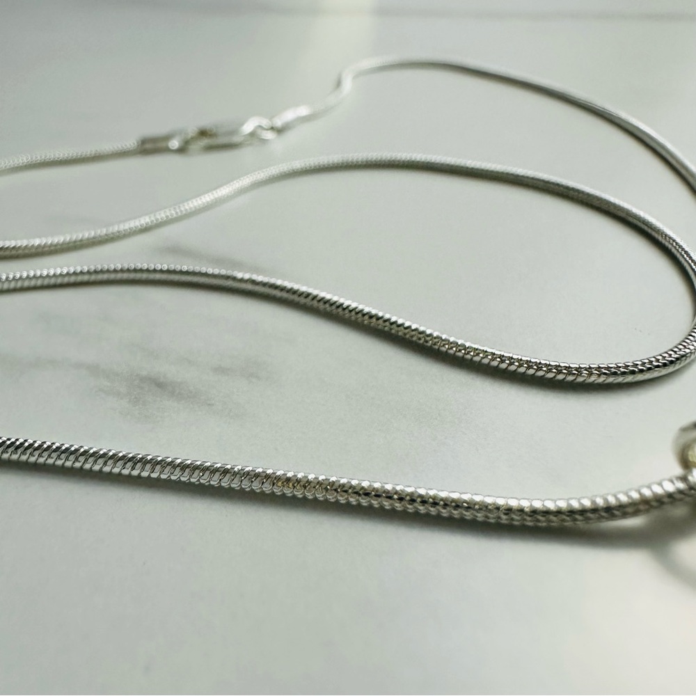 Silver-Plated Puzzle Piece Pendant Necklace | Snake Chain | NWOT - Picture 10 of 13